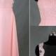 Long Lace Bridesmaid Dress Pink Long Chiffon Dress Open Back Blush Long Formal Dress