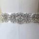 Bridal beaded vintage style crystal pearl sash.  Embellished rhinestone applique wedding belt.  DUCHESS CRYSTAL