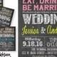 Eat Drink Be Married Wedding Invitation. Chalkboard look. Choose Colors. Custom Printable PDF/JPG invitation. I design, you print.