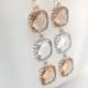 Peach Earrings, Champagne Earrings, Crystal Earrings, Beige, Nude, Wedding, Bridesmaid Earrings, Bridal Earrings Jewelry, Bridesmaid Gifts