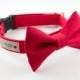 Solid Bright Red Dog Bowtie Collar
