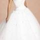 organza ball gown strapless princess chapel train wedding dress - Cheap-dressuk.co.uk