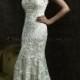 lace sheath/column v-neck sleeveless natural waist court train wedding dress - Cheap-dressuk.co.uk