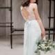Hionia // Open Back Wedding Dress - Lace Wedding Dress - Keyhole Back Wedding Gown - Mint Wedding Dress - Bohemian Wedding Dress - Boho Lace