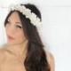 Romantic Flower Crown, Ivory Wedding Flower Headband, hair flower, fairy wedding hair, hair accessory, flower girl - MICHELLE- by DeLoop