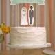 Wedding Cake Topper Set - Custom Cake Banner No. 3 / Bride and/or Groom Cake Toppers