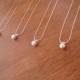 7 Single Pearl Bridesmaid Necklaces - Ivory, White, Grey, Rose Pink, Black, more colors available - gift under 10