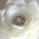 Ivory wedding hair flower with rhinestone -wedding hair accessories - bridal hair flower - bridal hair clip