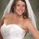 Plain Cut Bridal Veil Ivory 1 Layer Wedding Veil White Veil 28 long 1 Tier Veil White Tulle Veil Diamond White Veil