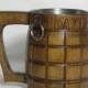 Wooden Beer mug (hand-grenade) , 0,8 l (27oz) ,Custom engraving, natural wood, stainless steel inside,groomsmen gift