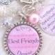 BFF Necklace Keychain PERSONALIZED Friendship  Bracelet, Best Friends, BFF Jewelry Wedding Gift  Mother Daughter