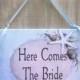Here Comes The Bride - Beach Weddings - Flower Girl or Ring Bearer Banner - Sign - Destination Nautical Starfish Wedding