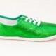 Glitter Kelly Green CVO Canvas Sneakers Shoes