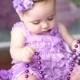 2pc Lavender Petti Romper Set...Baby Girls Headband..Girls Hair Bows..Newborn Headband...Pageant Wear...Cake Smash