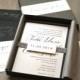 Modern Script Wedding Invitations, Elegant Boxed Wedding Invitation, Calligraphy - "Black Script Box Invite " Sample - NEW LOWER PRICE!