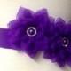 Bridal Flower Sash-Purple Sash-Wedding Flower Sash-Bride Flower Sash-Bride Belt-Ribbon Satin Belt-Luxurious Lotus Organza Flower Sash