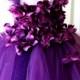 Flower Girl Dress, Tutu Dress, Photo Prop, Purple Flower Dress, Flower Top, Cascading Flowers, Tutu Dress