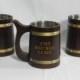 7 personalized wooden beer mugs , 0,65 liter (22 oz) , natural wood, stainless steel inside,groomsmen gift
