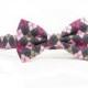 Argyle Dog Bow Tie Collar Pink Grey Wedding Dog Bowtie Adjustable