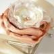 Bridal Clutch in Champagne Cream Vanilla ~ Bridesmaid Clutch ~ Bouquet Clutch ~ Lace Ivory & Gold Flower Blossom ~ Wedding Clutch