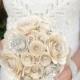 Pearls and Crystals Custom Paper Flower Bridesmaid Bouquet