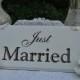 Just Married Wedding Sign, Handmade & Laser Engraved.