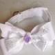 White Satin Wedding Dog or Cat Collar with Available Matching Collar Ribbon Bow or Bow tie
