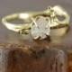 Uncut Diamond Engagement Ring, 14k Gold