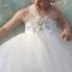 flower girl dress, Ivory Flower Girl Tulle Dress in sizes newborn to 12 years old custom made