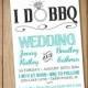 I DO BBQ Wedding Invitation Template Download - Blue Teal Black 5x7 Wedding Printable - Rustic Wedding Download