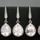 Lux Cubic Zirconia Clear White Crystal Teardrop Dangle Earrings Sparky Earrings Bridal Earrings Wedding Jewelry Bridesmaid Gift (E049)