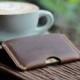 Leather Wallet Sleeve -- Groomsmen Gift Ultra Slim Design - Leather Credit Card Case Wallets -- Super Minimalist - 016