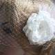 Bandeau Birdcage Wedding Veil and detachable Fascinator Vintage inspired Blusher hair flower  Diamond white