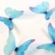 50 Sky Blue Stick on Butterflies, Wedding Cake Toppers, Butterfly Cake Decorations UNGLITTERED