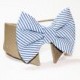 Seersucker Dog Bow Tie Collar- Shirt and Bow Tie Collar- Wedding Dog Bow Tie- Navy