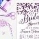 Glitter Glam Purple Confetti Bridal Shower Invitation Printable