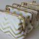 Bridesmaid Gift, Gold and white Wedding Clutches, Accessory, clutches