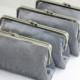 Dupioni Silk in Silver Colour Bridesmaids Clutches / Wedding Gifts / Bridesmaid Gifts - Set of 8