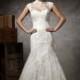 lace button high neck court train cap sleeve wedding dress - Cheap-dressuk.co.uk