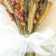 Golden Summer Fall Wedding  Bridesmaid Bouquet of Lavender Coral Peach Larkspur and Wheat