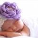 Lilac Flower Headband - Purple Newborn Headband - Lavendar Headband - Flowergirl Headband - Purple Wedding - Lace Headband
