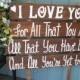 Wedding Signs I Love You Huge rustic wooden beach decorations country farm signage Outdoor reclaimed decor