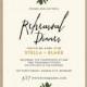 Botanical Rehearsal Dinner Invitation // 10 5x7 Printed Sets // Botanical Wedding, Modern Wedding, Minimalistic Wedding