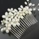 Pearl Bridal Hair Comb, MEGAN Hair Comb, Bridal hairpiece, Wedding hair accessories, Bridal Headpieces, Rhinestone hair comb bridal