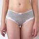 Gray and White Lace Girly Panties with White Hearts Trim. Women's Lingerie