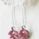 Dark Pink Earrings Vintage Style Long Dangling Pink Earrings Deep Pink Bridesmaids Earrings Gatsby Style Wedding Jewelry Silver Pink Earring