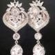 Crystal Bridal Earrings, Chandelier Wedding earrings, Art Deco Wedding earrings, Bridal jewelry, Rhinestone earrings, EMMA