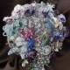 PAT MICKLEY finished Custom Order purple brooch bouquet, butterfly wedding bouquet, purple cascade wedding bouquet, florist made,
