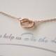 Tiny Rose Gold  knot necklace..simple handmade jewelry, everyday, bridal jewelry, wedding, bridesmaid, tie the knot, best friend gift