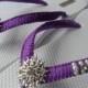 Purple Wedding Flip Flops / Bridal Pearls Sandals / Purple Color Bridesmaid Shoes / Rhinestone & Pearls Flip Flops..